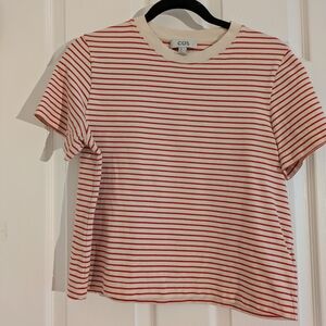 COS Red and White Striped T-Shirt